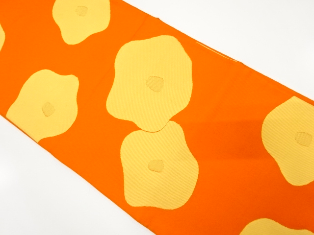 椿模様織り出し　袋帯